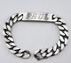 Ancien Bracelet Gourmette En Argent Massif Maille Chaine Figaro Vintage 84.5 G