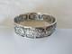 Ancien Bracelet Jonc Art Déco Argent Massif Fleurs 1930 Ajouré