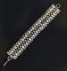 Ancien Bracelet Manchette Articul&eacute; Argent Massif Motifs Floraux Sublime