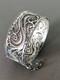 Ancien Bracelet Manchette Filigranes En Argent Massif