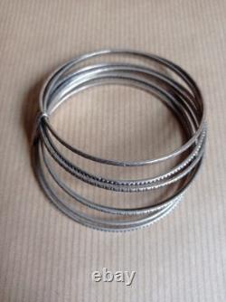 Ancien Bracelet Semainier en Argent massif