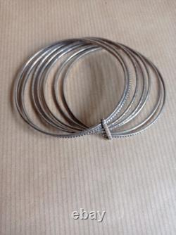 Ancien Bracelet Semainier en Argent massif