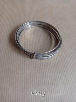 Ancien Bracelet Semainier en Argent massif