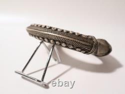 Ancien Bracelet jonc Bédouin Yemen/Rashaïda argent massif tribal XIXe siècle