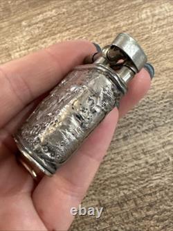 Ancien Briquet lighter a Essence ÉCLAT En Argent Massif 800 Danseurs