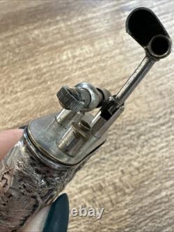 Ancien Briquet lighter a Essence ÉCLAT En Argent Massif 800 Danseurs