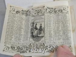 Ancien Carnet De Bal Livre Message Vermeil Or Argent Massif XIX Calendrier 1849