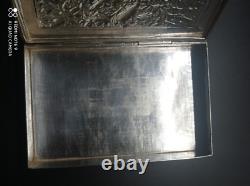 Ancien Coffret ou boîte en argent massif Perse Poinçon 84, Asie, Poids 350 gr