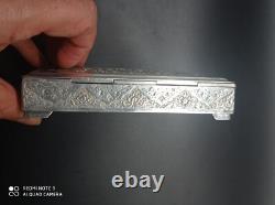 Ancien Coffret ou boîte en argent massif Perse Poinçon 84, Asie, Poids 350 gr