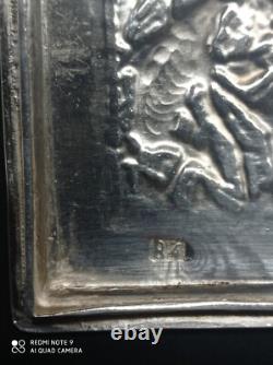 Ancien Coffret ou boîte en argent massif Perse Poinçon 84, Asie, Poids 350 gr