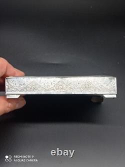 Ancien Coffret ou boîte en argent massif Perse Poinçon 84, Asie, Poids 350 gr