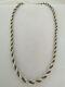 Ancien Collier Argent Massif 950 Maille Corde Torsadé Art Déco