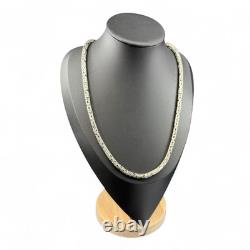 Ancien Collier Argent Massif Maille Byzantine Ronde 57 cm 76 gr Très Bel Etat