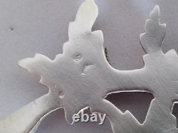 Ancien Collier Art Nouveau Argent Massif Plastron Floral 1900