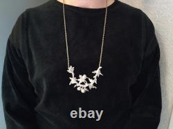 Ancien Collier Art Nouveau Argent Massif Plastron Floral 1900