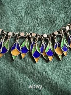 Ancien Collier Berbère Argent Massif Et Email Collier Argent Kabyle Poinçons