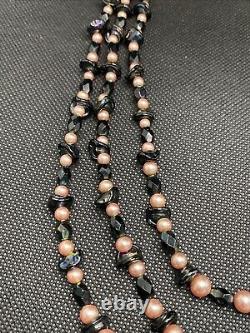 Ancien Collier De Perles Triple Rang Fermoir Argent Massif Poinçon Sanglier