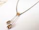 Ancien Collier N&eacute;glig&eacute; Art Nouveau Argent Massif Citrine 1900