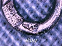 Ancien Collier Sautoir En Argent Massif 925 Art Déco Nouveau