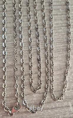 Ancien Collier Sautoir en argent massif 925 144 cm 28,8 grammes