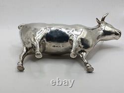 Ancien Crémier Pot à Lait Argent Massif en Forme de Vache 193 g Art de La Table