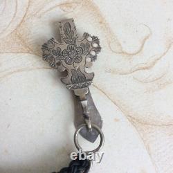 Ancien Crochet de CHATELAINE Argent Massif XIXè Poinçon Minerve Passementerie