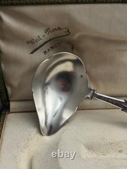 Ancien Cuillère À Bouillie Argent Massif Avec Coffret