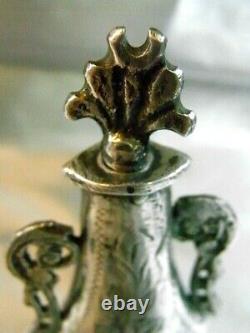 Ancien Flacon Parfum Argent Massif Ottoman Persan Islamic Oriental Perfum Silver