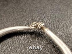 Ancien Gros Bracelet Ethnique En Argent Massif