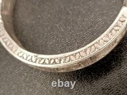 Ancien Gros Bracelet Ethnique En Argent Massif