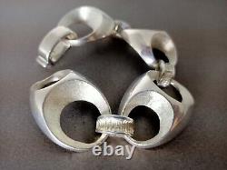 Ancien Gros Bracelet Vintage En Argent Massif 800