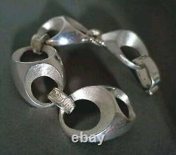 Ancien Gros Bracelet Vintage En Argent Massif 800