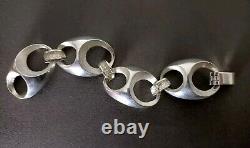 Ancien Gros Bracelet Vintage En Argent Massif 800