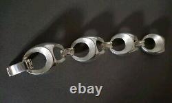 Ancien Gros Bracelet Vintage En Argent Massif 800