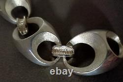 Ancien Gros Bracelet Vintage En Argent Massif 800