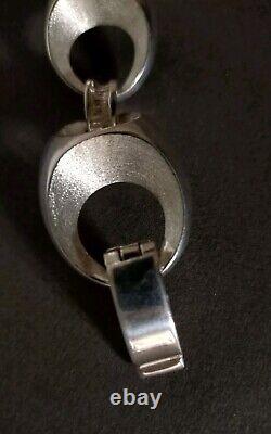 Ancien Gros Bracelet Vintage En Argent Massif 800