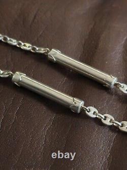 Ancien Gros Collier 46gr Sautoir Argent Massif Grain Café Chaine Silver Necklace
