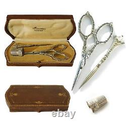 Ancien Necessaire De Couture En Argent Massif French Solid Silver Sewing Set