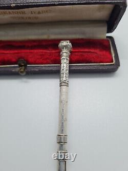 Ancien Nécessaire d' Écriture de Voyage. Argent Massif. Porte-Plume. Porte Mine