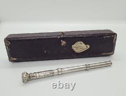 Ancien Nécessaire d' Écriture de Voyage. Argent Massif. Porte-Plume. Porte Mine