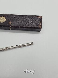 Ancien Nécessaire d' Écriture de Voyage. Argent Massif. Porte-Plume. Porte Mine