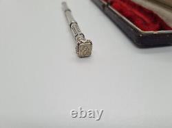 Ancien Nécessaire d' Écriture de Voyage. Argent Massif. Porte-Plume. Porte Mine