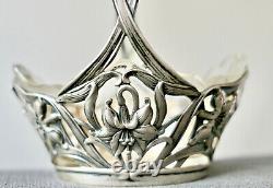 Ancien Panier À Bijoux Vide Poche Argent Massif Poinçon 800 Époque Art Nouveau