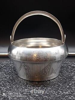 Ancien Pot, coupe, seau, coupelle, bol en argent massif RUSSE XIX, poinçonné