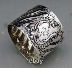 Ancien Rond de serviette en argent massif poinçon minerve époque fin 19ème