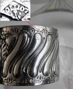 Ancien Rond de serviette en argent massif poinçon minerve époque fin 19ème