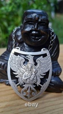 Ancien Ryngraf patriotique polonais ciselé en argent massif 875/1000 (1920-1931)