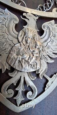 Ancien Ryngraf patriotique polonais ciselé en argent massif 875/1000 (1920-1931)