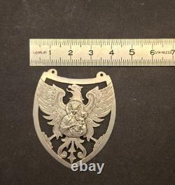 Ancien Ryngraf patriotique polonais ciselé en argent massif 875/1000 (1920-1931)
