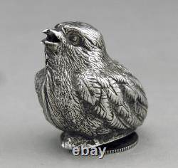 Ancien Salieres Et Poivrieen forme oiseau en argent massif poinçon espagnole